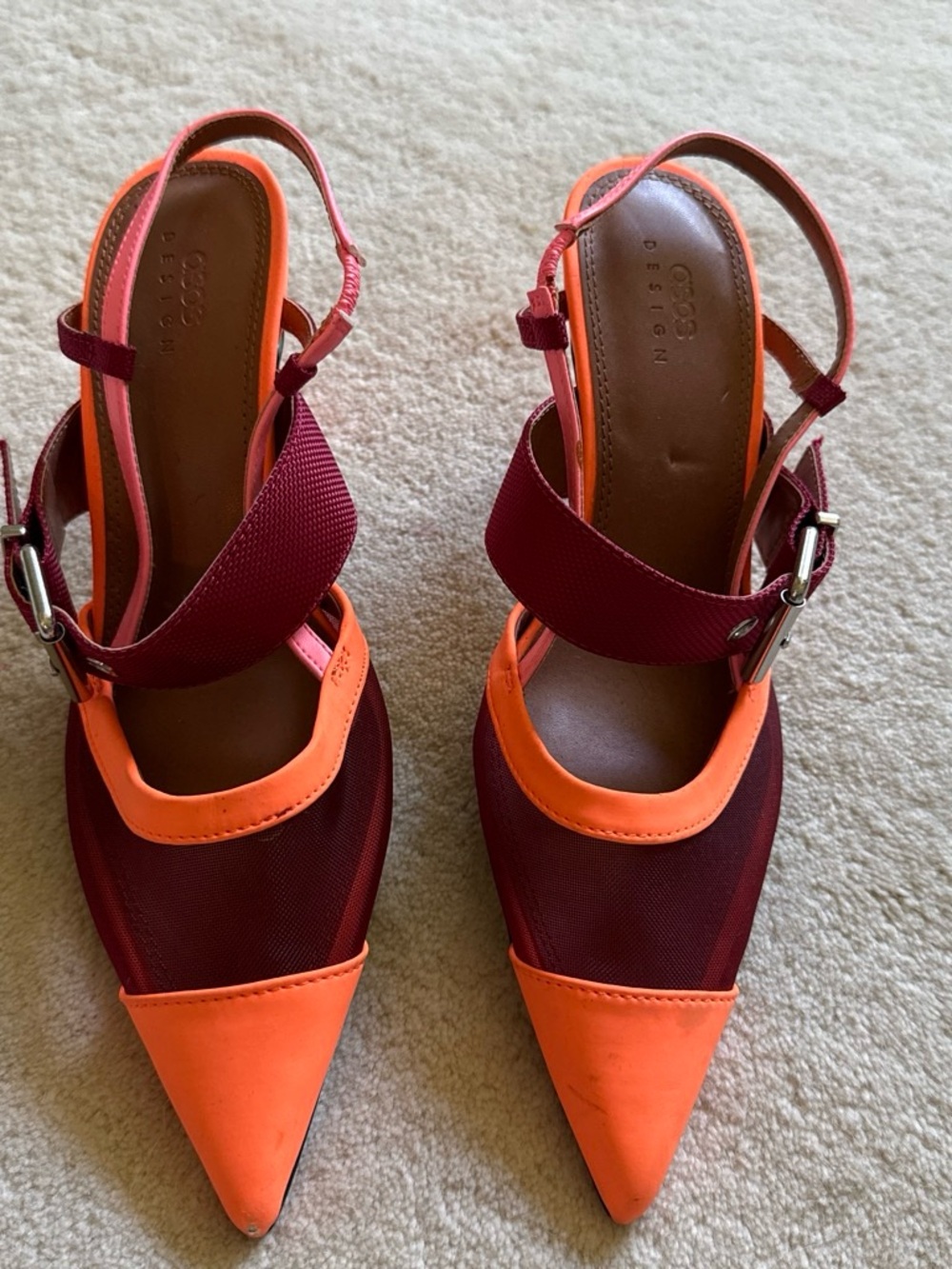 ASOS Orange Pointed Toe Heels